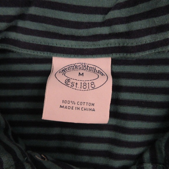 Brooks Brothers‎ Mens Polo Shirt size M Striped Short Sleeve Cotton Logo Golf - Picture 3 of 8